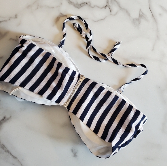 L’ATISTE by Amy Navy Blue & White Stripe Bikini Top - Picture 3 of 10